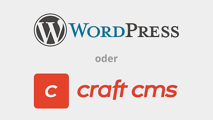 Logos von WordPress und Craft CMS